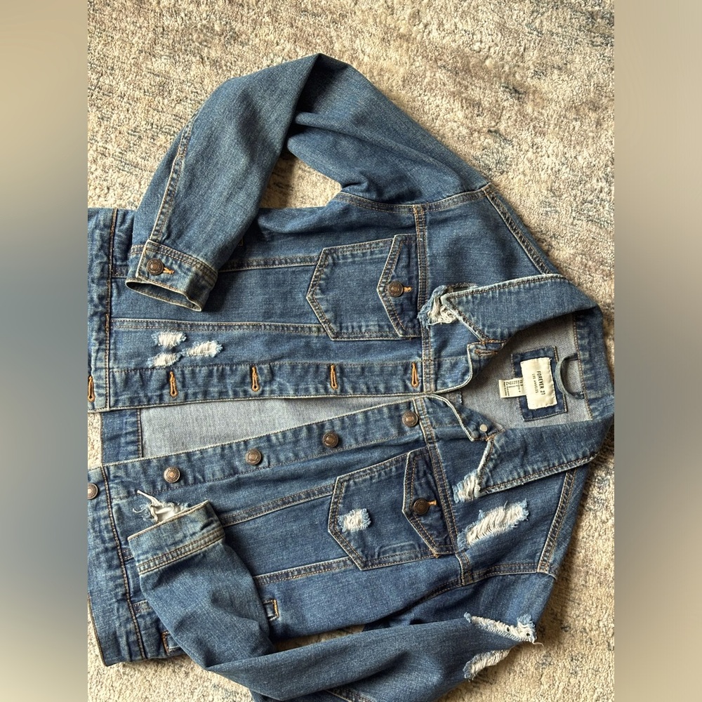 H and M distressed jean jacket